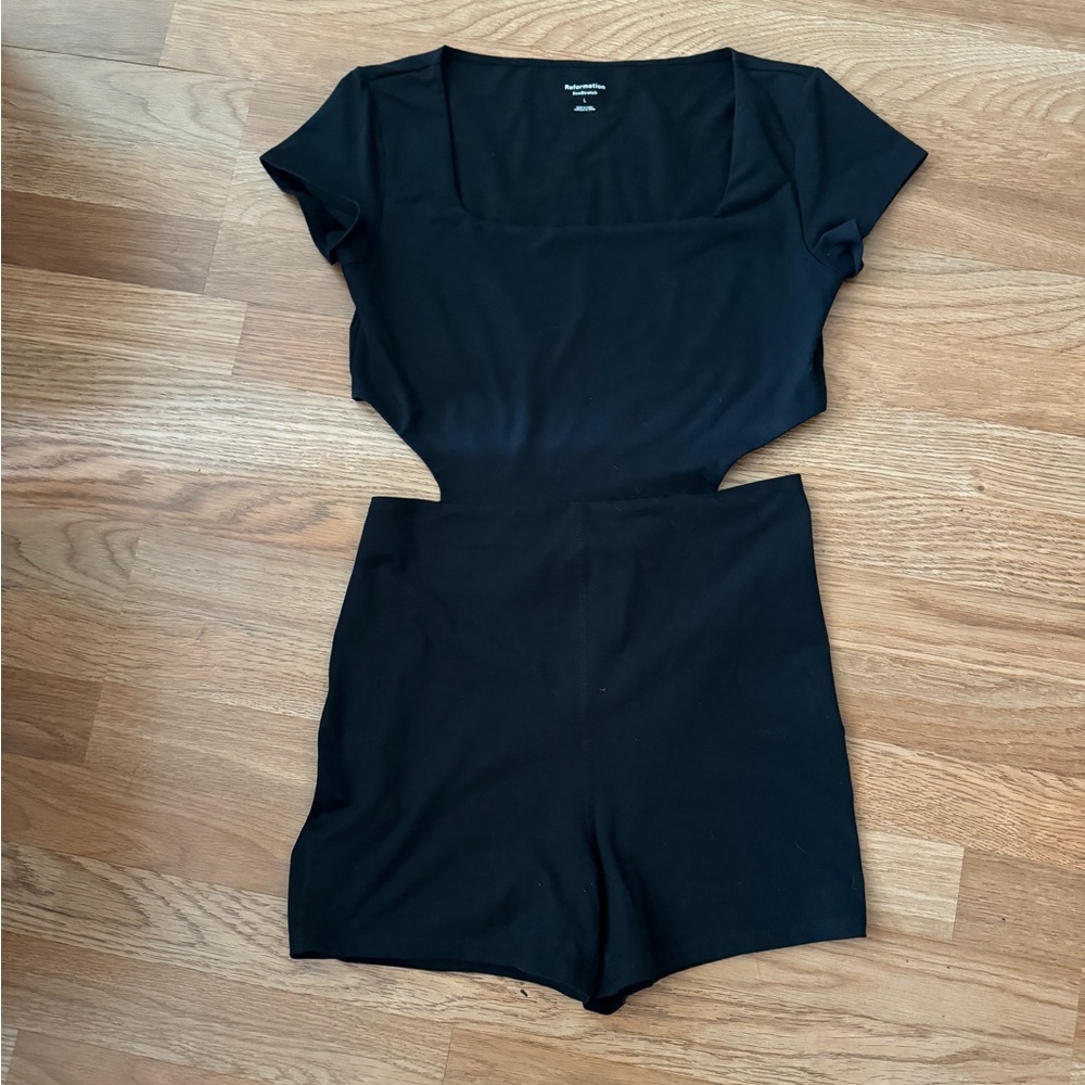Reformation Black Cutout Romper